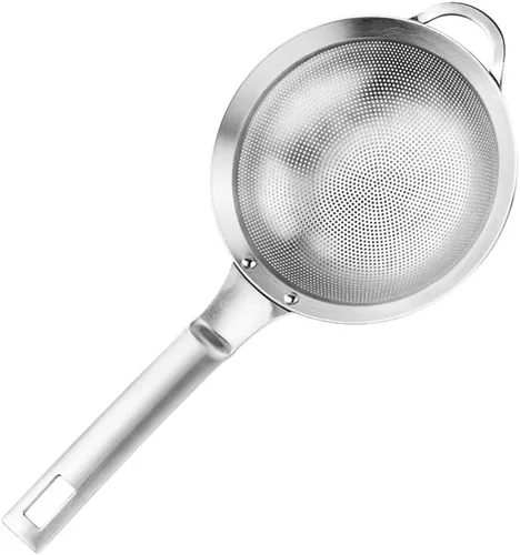 Vista 10 de Cabilock Coladores de malla fina para cocina, colador de grasa de acero inoxidable con asa para filtro de aceite, tamiz de grasa y tamiz de espuma