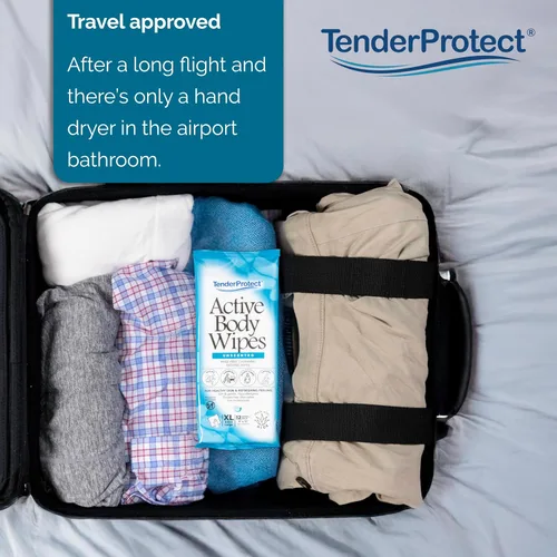 Vista 4 de TenderProtect Active Body Wipes, extra grande, sin enjuague, para adultos, 9 x 12 pulgadas, extra grande, aloe, sin enjuague – Gimnasio, deportes