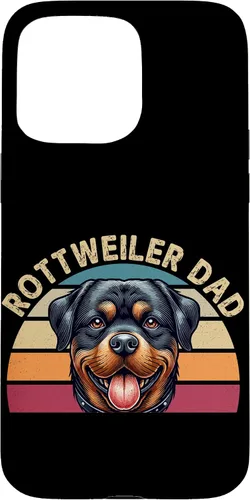 Vista 28 de Rottweiler Dad Rottie Father Dog Parent Father's Day Retro Case for iPhone 16