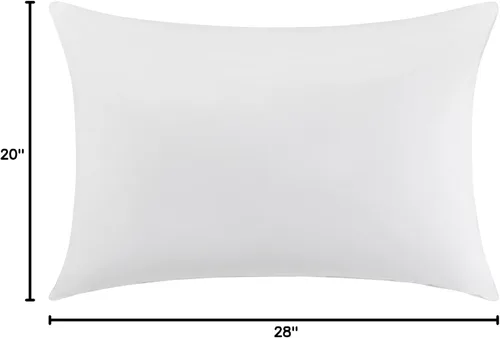 Vista 10 de Down Alternative - Almohadas de cama jumbo 100% algodón para dormir de espalda, estómago o de lado (paquete de 2), color blanco (mediano/firme)