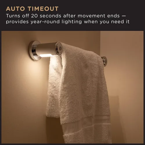Vista 3 de Enbrighten Toallero, sensor de movimiento, luz nocturna, funciona con pilas, iluminación de baño, toallero, colgador de toallas, toallero para baño