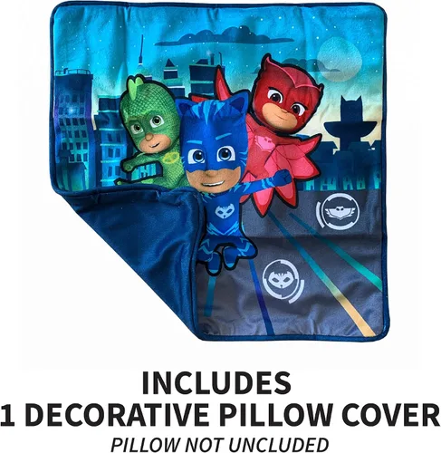 Vista 5 de Franco Funda de almohada decorativa suave para niños, 15 x 15 pulgadas, PJ Masks