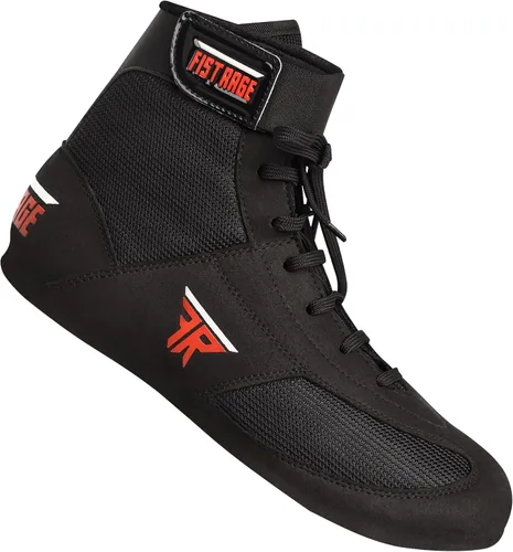 Vista 7 de FISTRAGE - Zapatos de boxeo de cuero para lucha, deportes, entrenamiento, malla, unisex, para hombres y jóvenes, botas auténticas, ligeras