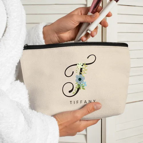 Vista 4 de Bolsa de maquillaje personalizada para regalos de damas de honor, regalos de boda para dama de honor, matrona de honor, regalo personalizado