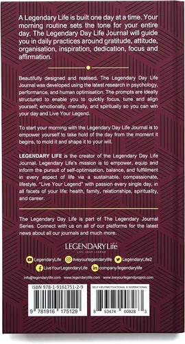 Vista 2 de Diario de la mañana por Legendary Life- Ajuste de objetivos, Gratitud, Autocuidado para hombres y mujeres-Desarrollo personal, Mayor productividad