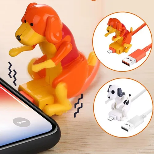 Vista 4 de Funny Humping Dog Tipo-C USB 3.9 ft Rogue Dog Cable de datos de perro, juguete portátil para perro con forma de animal lindo cable de carga duradero