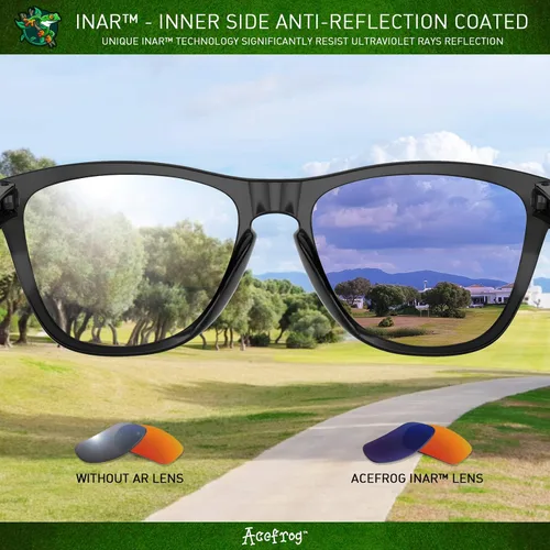 Vista 4 de Acefrog Lentes de repuesto polarizadas con revestimiento AR de 0.055 in de grosor para gafas de sol cuadradas Oakley Fives - Negro tono