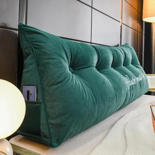 Vista 12 de Almohada de cabecera con cuña para lectura, respaldo de vellón, almohada de descanso de lectura, cojín triangular grande para la espalda, almohada