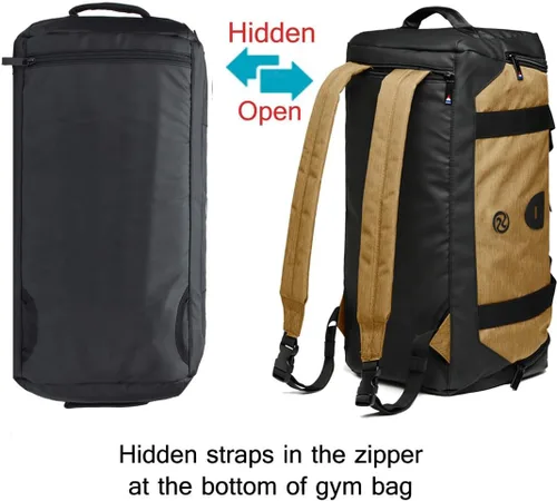 Vista 2 de Bolsa de lona para gimnasio, mochila deportiva impermeable, bolsa de viaje para hombres y mujeres, bolsa de noche con compartimento para zapatos
