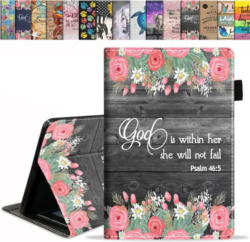 Vista 9 de Funda para tablet Kindle Fire HD 10/Fire HD 10 Plus de 10.1 pulgadas (11ª generación, lanzada en 2021) – Funda delgada de piel sintética con soporte