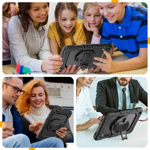 Vista 5 de Timecity Funda para Samsung Galaxy Tab A 8.0 2019 SM-T290/T295/T297 Negro+Negro