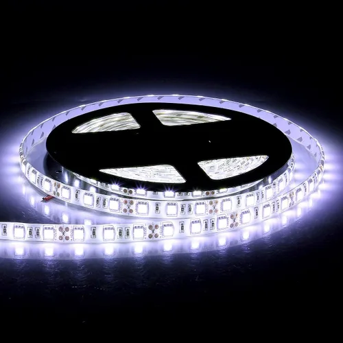 Vista 3 de SUPERNIGHT tira de luz LED, 16.4ft5M SMD 5050 60LedsM azul impermeable LED flexible Flash 300 LEDs cuerda luces