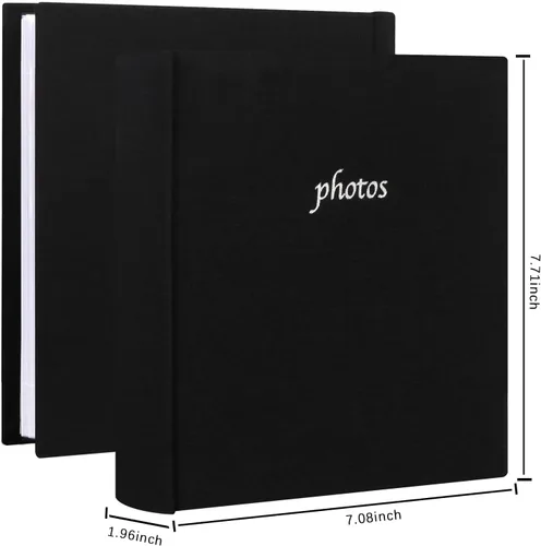 Vista 8 de Ruibytree - Álbum de fotos de lino con 120 bolsillos para Instax Wide 300/400, color negro Writing Space, Fits 3x4 in Instant Photos, Paper Pages