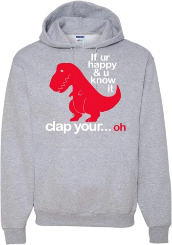 Vista 47 de Wild Bobby Sudadera con capucha unisex con estampado "If You're Happy and You Know it" de Dinausor