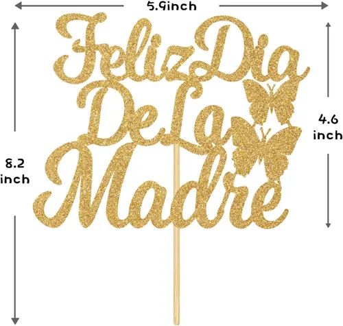 Vista 2 de Feliz Día de la Madre - Decoración para tartas con texto en inglés "Happy Day De la Madre", decoración española para tartas con la frase "Best Mom