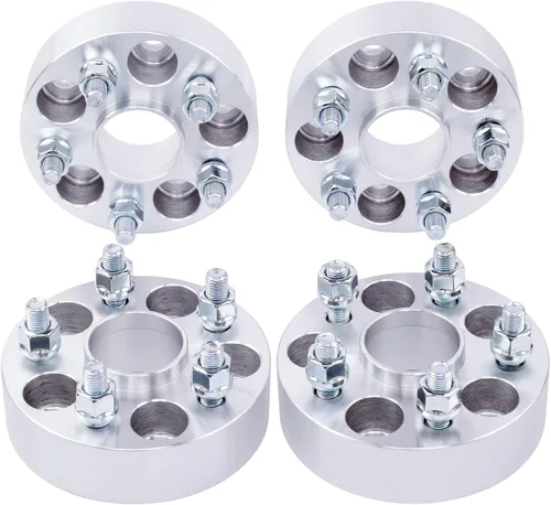 Vista 11 de 4 espaciadores de rueda centrados 5x115 de 1 pulgada con pernos de 0.551 x 0.059 in de orificio del cubo de 2.815 in compatibles con Dodge 5 Lug