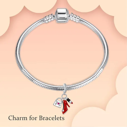 Vista 4 de NJXINJIABO 925 Sterling Silver Love Family Mom Sister Charms for Bracelets and Necklaces Love Family Mom Animal Dangle Pendants Beads Charms Jewelry