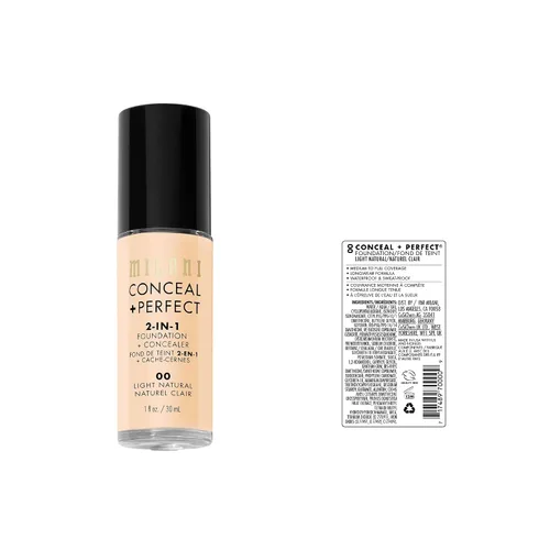 Vista 6 de Milani Conceal + Perfect - Maquillaje líquido de base, neutro ligero, 1