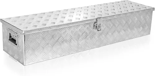Vista 9 de Caja de herramientas de aluminio para caja de camión de 20 pulgadas con asas laterales, cerradura Heavy Duty Waterproof Trailer Storage Organizer