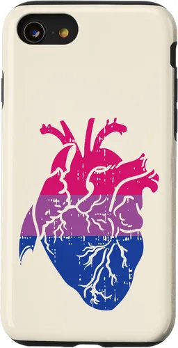 Vista 13 de Funda de regalo para enfermera LGBTQ para iPhone 14 con corazón anatómico y orgullo bisexual