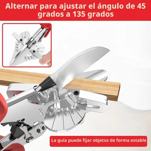 Vista 8 de GARTOL Ratchet Miter Shears, 45°-135° Adjustable Multi-Angle Cutter for Molding, Trim & Quarter Round – Precision Hand Tool for PVC & Soft Wood