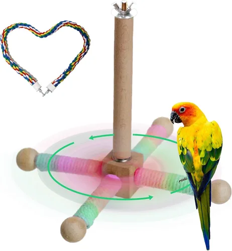 Vista 16 de Perca para pájaros, perca de cuerda para pájaros y percha de cuerda, perchas para pájaros para jaula, perca de cuerda para conures, loros, cacatúa