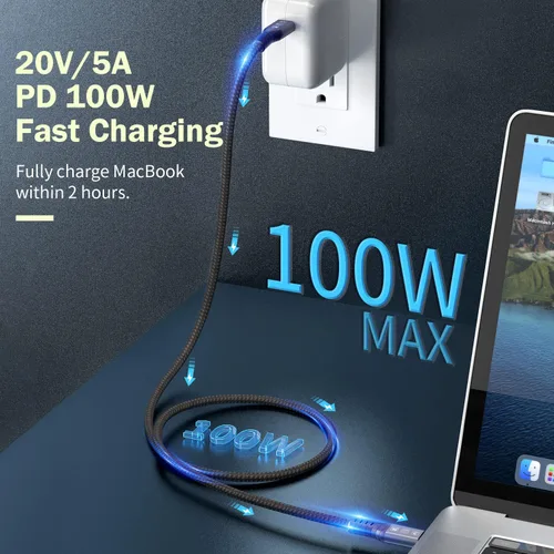 Vista 3 de Cable USB 4 para Thunderbolt 4 40Gbps 8K a 60Hz PD 100W 6.6ft