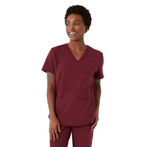 Vista 15 de Medline Lexington AVE - Camiseta médica para mujer, color morado real, talla M, cada una Negro