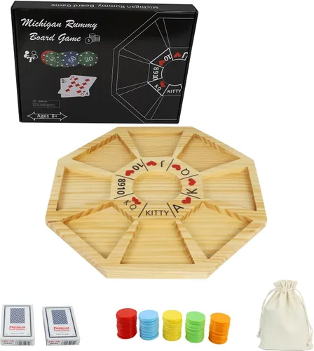Vista 10 de Jyquorp Juego de mesa Michigan Rummy Juego de lujo SetPerfect Mezcla de un juego real de Hearts Rummy Poker Juego de apuestas y engaño de tablero