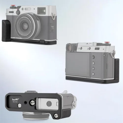 Vista 7 de Haoge HG-X100V Placa de liberación rápida Soporte de cámara Soporte de mano para Fujifilm Fuji X100V X100F Cámara Fit Arca Swiss Sunwayfoto Kirk RRS
