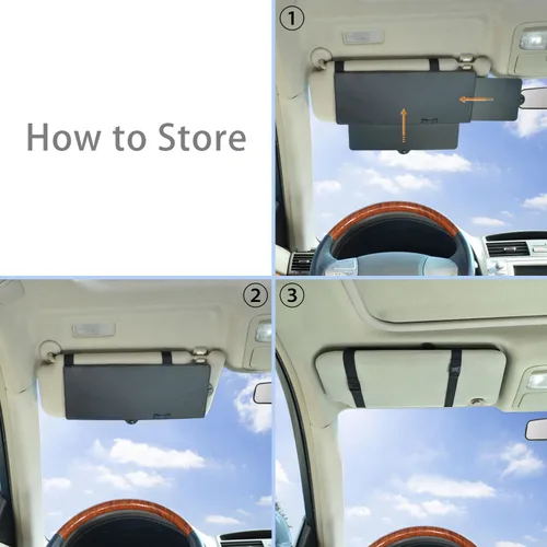 Vista 9 de Extensor de visera de automóvil, extensor de parasol para parabrisas y ventana lateral (negro)
