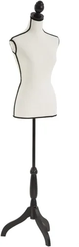 Vista 10 de Maniquí femenino con forma de vestido, torso de modelo de ropa, cuerpo de maniquí para exhibición, soporte de trípode ajustable de 53-67 pulgadas