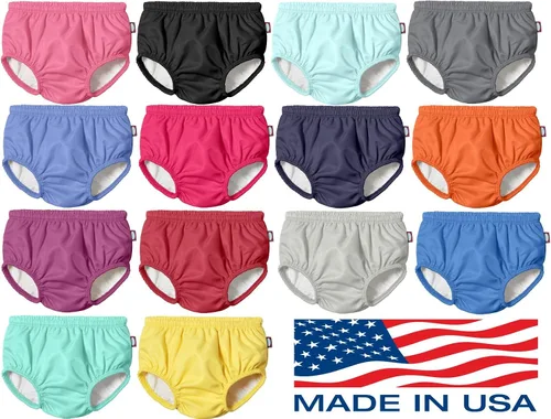 Vista 3 de Funda para pañales de natación para bebés y niños, hecha en Estados Unidos, reutilizable, a prueba de fugas, para clases de piscina, playa, Negro