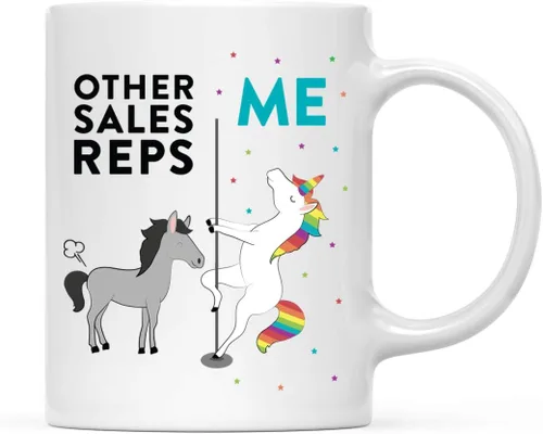 Vista 40 de Andaz Press Funny Quirky - Taza de té de café de cerámica de 11 onzas, regalo de agradecimiento, otros actores yo, unicornio de caballo, 1 paquete