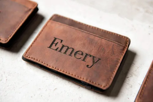 Vista 6 de Personalized Distressed Leather Flip Wallet by Left Coast Original
