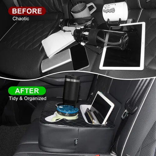 Vista 4 de Portavasos para automóvil, organizador de asiento trasero del automóvil, organizador de cama de camión, expansor de portavasos de sofá para sofá