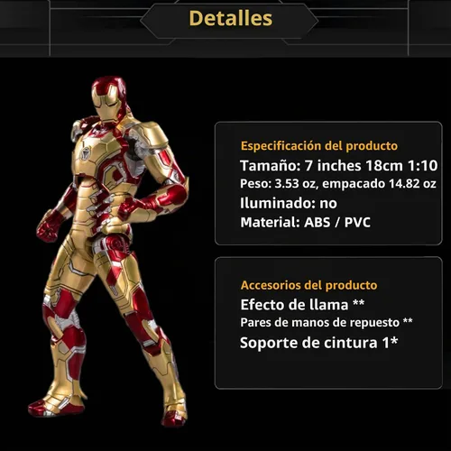 Vista 5 de MK42Ironmam - Figuras de acción de 7 pulgadas, edición coleccionista, modelo de juguete Mark