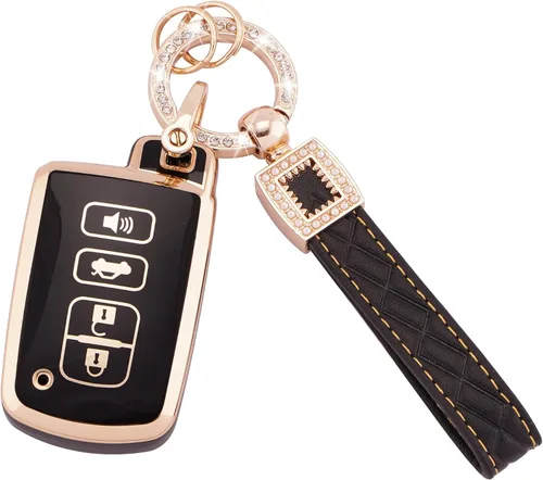 Vista 12 de EKALA Funda para llavero Volkswagen con llavero de cuero, 4 botones de TPU suave, compatible con Volkswagen Tiguan Atlas Passat Jetta Golf Alltrack