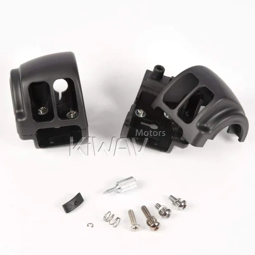 Vista 8 de KiWAV Carcasa de interruptor negra compatible con Harley-Davidson '12-Later Dyna Softail '14-Later XL OEM #71826-11