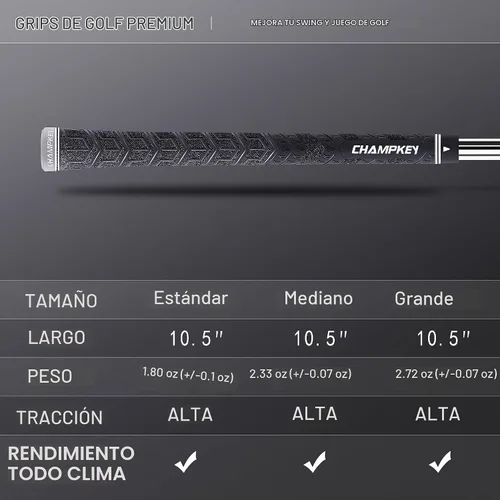 Vista 7 de CHAMPKEY Y-PRO Performance Rubber Golf Grips 13 Pack with All Repair Kits - All Weather Control Golf Club Grips - Excellent Traction and Control