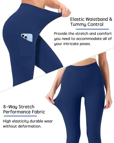 Vista 2 de YOYOYOGA Yoga Leggings for Women Carbon Finishing High Waisted Yoga Pants with Pockets Workout Running Legging