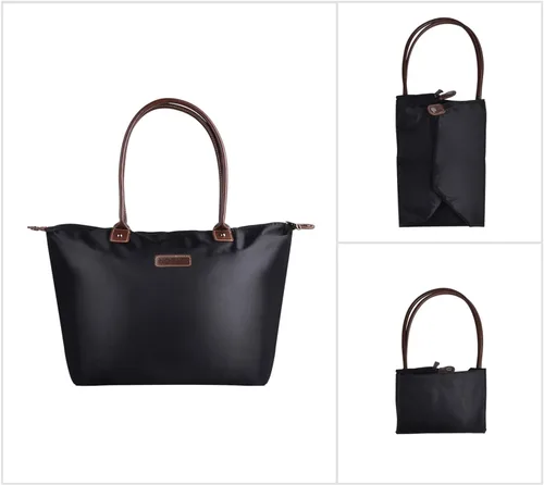 Vista 6 de NOTAG Bolsas de mano de nailon para mujer, impermeables, grandes bolsas de trabajo, bolso de hombro para compras