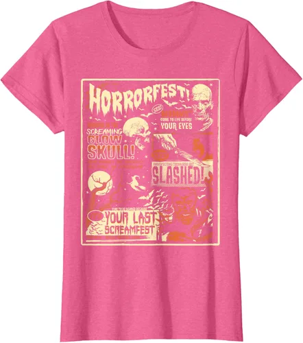 Vista 47 de Vintage Horrorfest Movie Poster Terror Old Time Halloween Camiseta S Negro