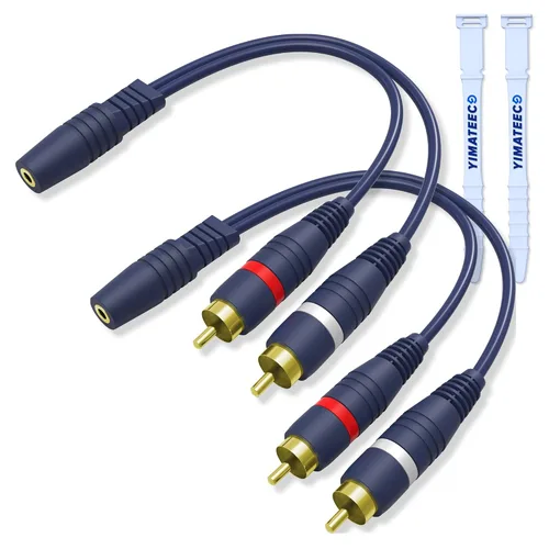 Vista 15 de Cable divisor RCA Y macho a hembra, cable de extensión de audio AV Jack de 0.138 in, conector de cincha chapado en oro de 24 quilates