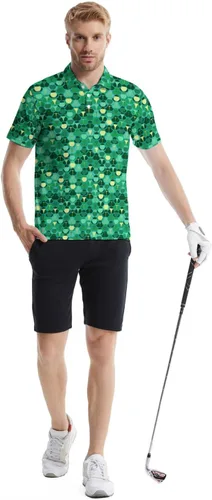 Vista 7 de Camisas polo divertidas para hombre de los años 80, camisas de golf de secado rápido que absorben la humedad, divertidas camisas polo de golf