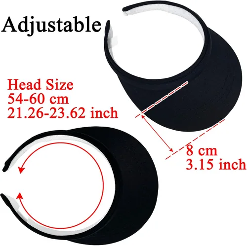 Vista 6 de Sombreros con visera para el sol, visera ancha, ajustable, con clip, para verano, playa, sombrero