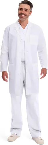 Vista 6 de Dickies 83403 - Abrigo de laboratorio unisex con cierre frontal de botón de 40 pulgadas para hombre y mujer, con 3 bolsillos, 83403
