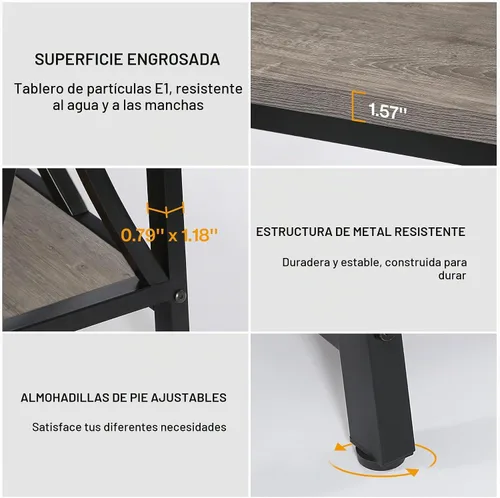 Vista 8 de Tribesigns Mesa consola extra larga de 70.9 pulgadas, mesa de sofá industrial detrás del sofá con estante de almacenamiento de 2 niveles, mesa