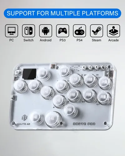 Vista 2 de JZW-Shop Arcade Stick G16, All-Button Arcade Controller for SwitchPCPS4PS3 Steam Deck, Arcade Fight Stick Game Keyboard with Turbo & Custom RGB