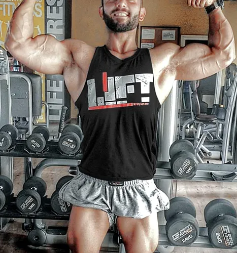 Vista 2 de Camiseta sin mangas para culturismo para hombre, para fitness, entrenamiento muscular, sin mangas, chaleco